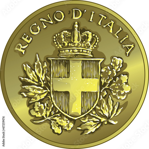 vector money gold italian coin twenty Centesimo