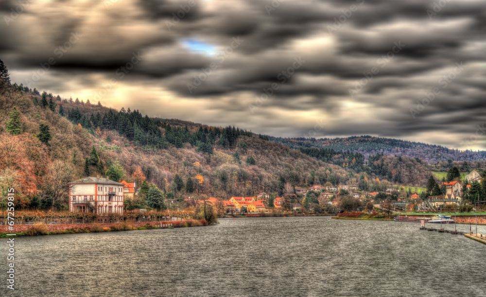 The Neckar river in Heidelberg, Germany