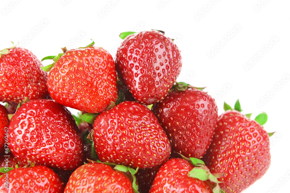 Ripe sweet strawberries isolated on white Ripe sweet strawberries isolated on white