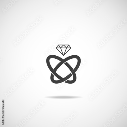 Wedding rings vector icon.