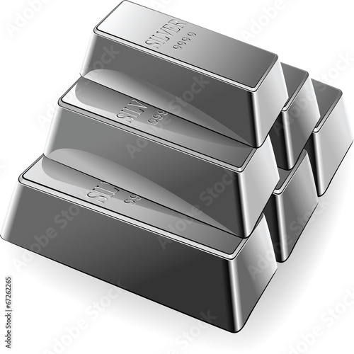 vector set of silver bars