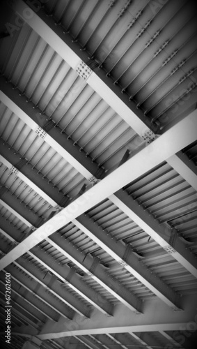Abstract steel constructions of automotive bridge © evannovostro