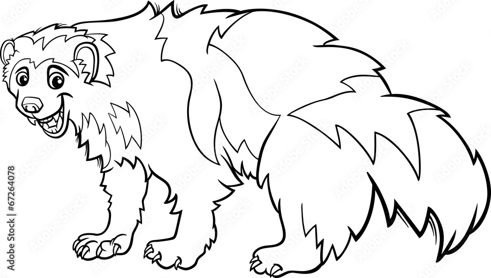 wolverine animal cartoon coloring page Stock Vector Adobe Stock