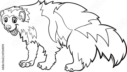 wolverine animal cartoon coloring page