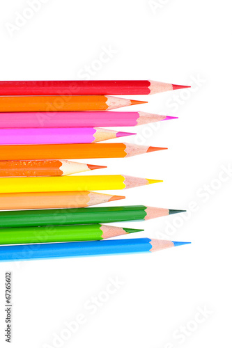 Colored Pencil Isolated on White Background.