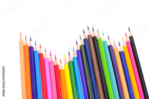 Colored Pencil Isolated on White Background.