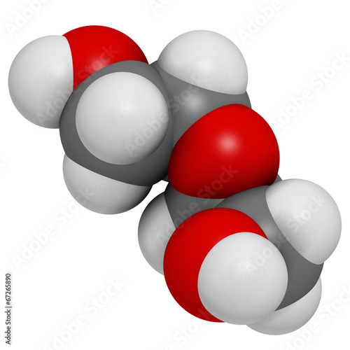 Diethylene glycol chemical solvent molecule. Highly toxic. photo