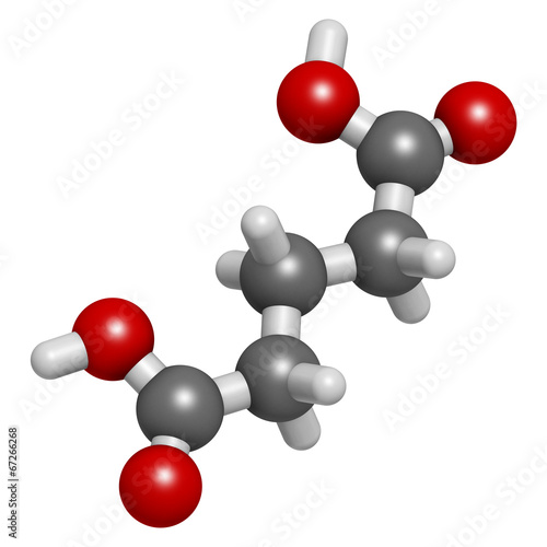 Glutaric acid molecule. Organic dicarboxylic acid. photo