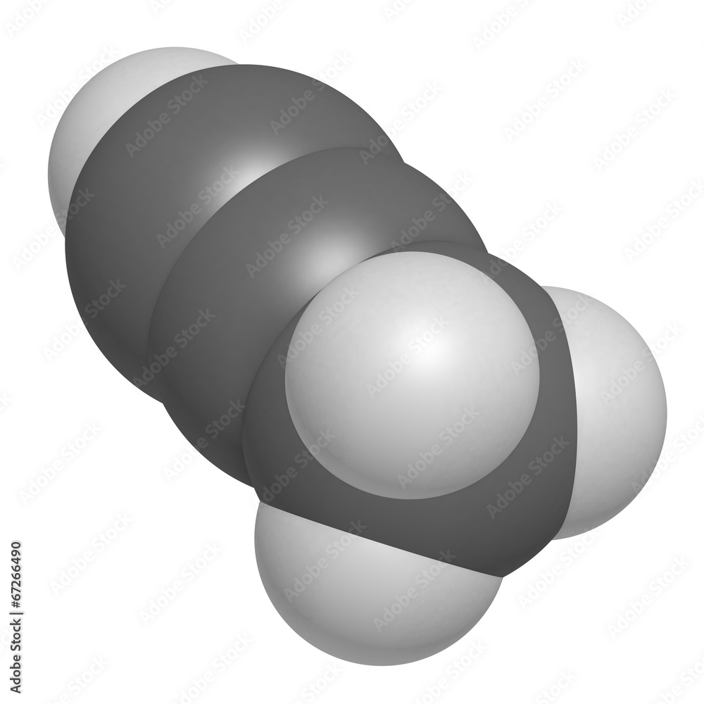 Methylacetylene (propyne) molecule. Used in welding gas. Stock Illustration Adobe Stock