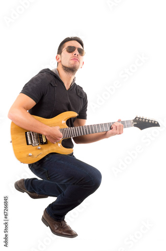 latin young musician with electric guitar