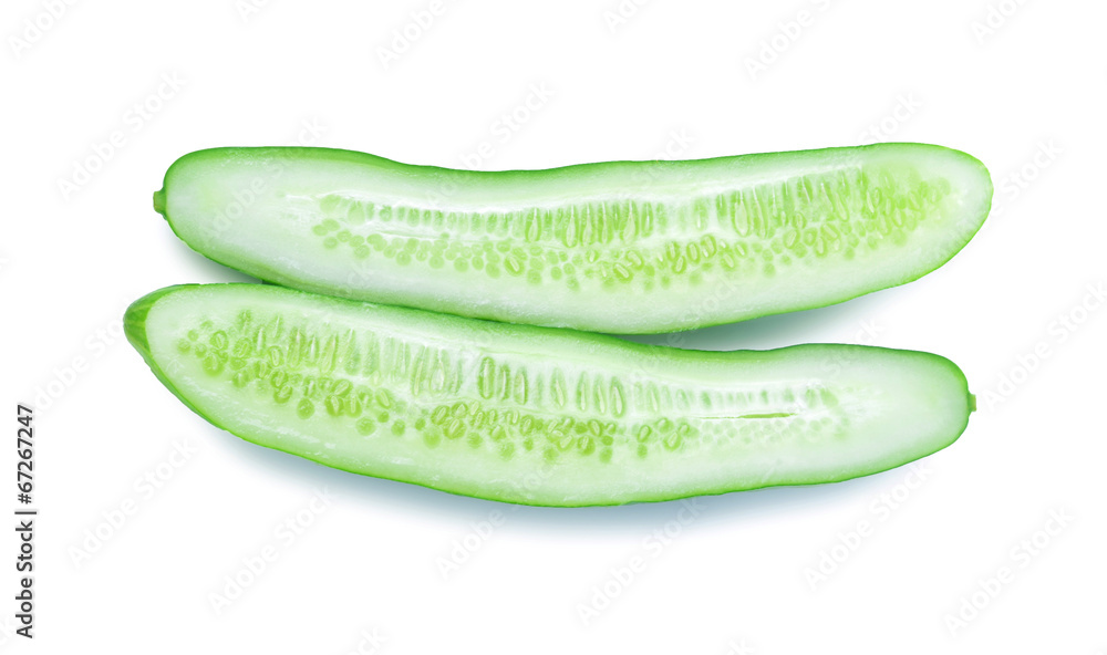 Cucumber and slices on background. Cucumber and slices on background.