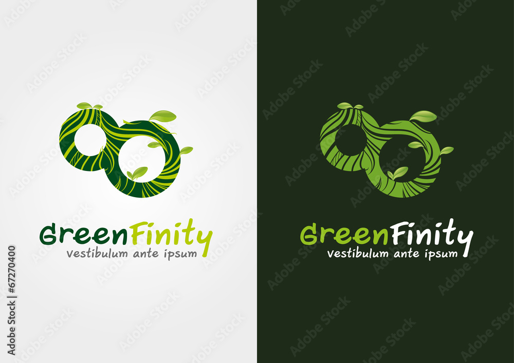 Green Infinity. An infinity shape mix with an eco. Green Infinity. An infinity shape mix with an eco.