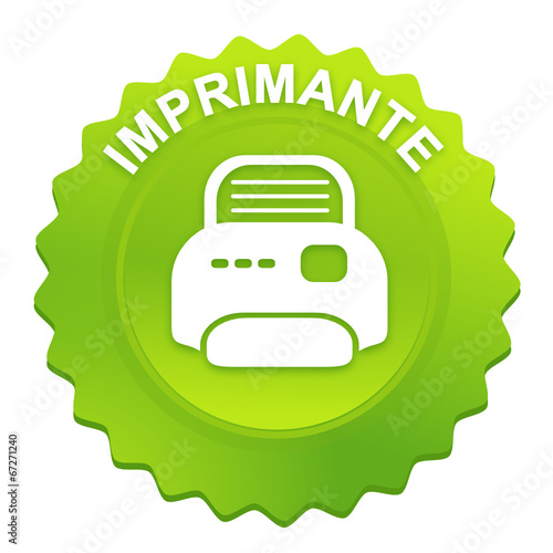 imprimante sur bouton web denté vert