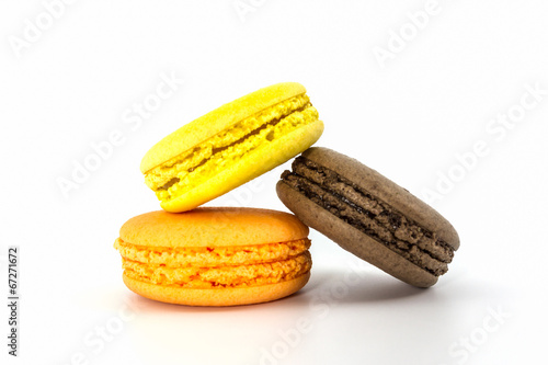 Sweet and colourful french macaroons, Dessert.