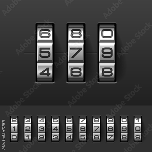 Combination, code lock numbers