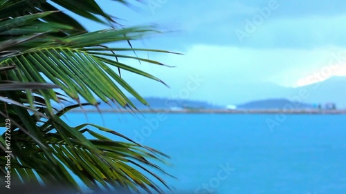 Koh Samui beach in bad tropical weather. Video photo