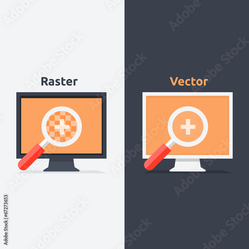 Difference between vector and raster format