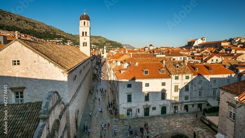 Stradun Street in Dubrovnik, Time-lapse, Dalmatia, Croatia