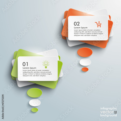 2 Colored Thought Bubbles