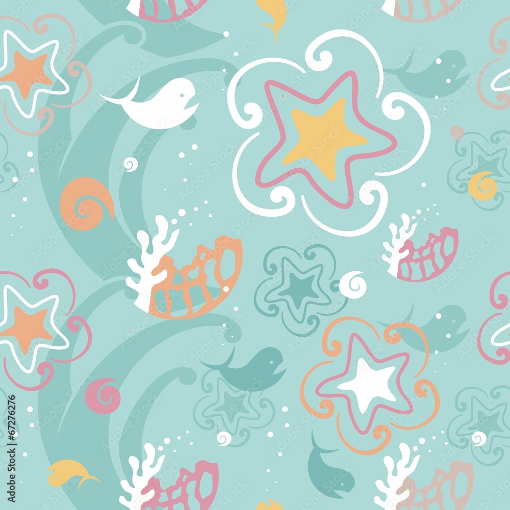 Sea seamless pattern Sea seamless pattern