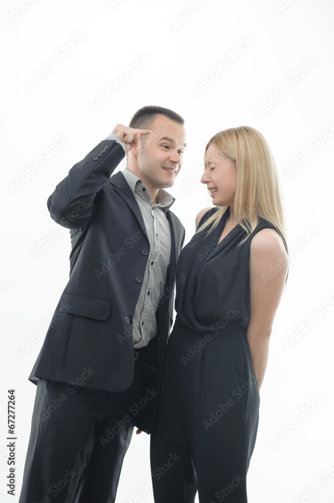 Work Colleagues arguing on white background Work Colleagues arguing on white background