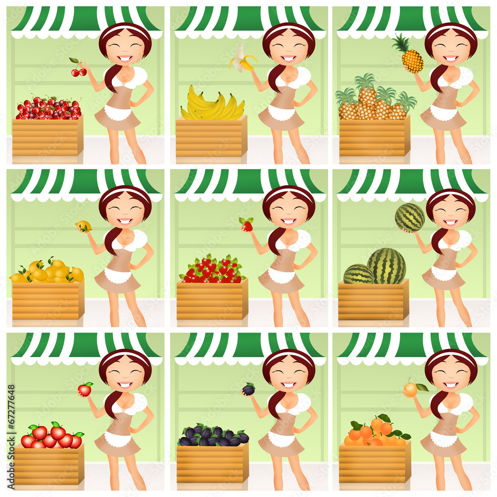 Fototapeta premium variety of fresh fruits