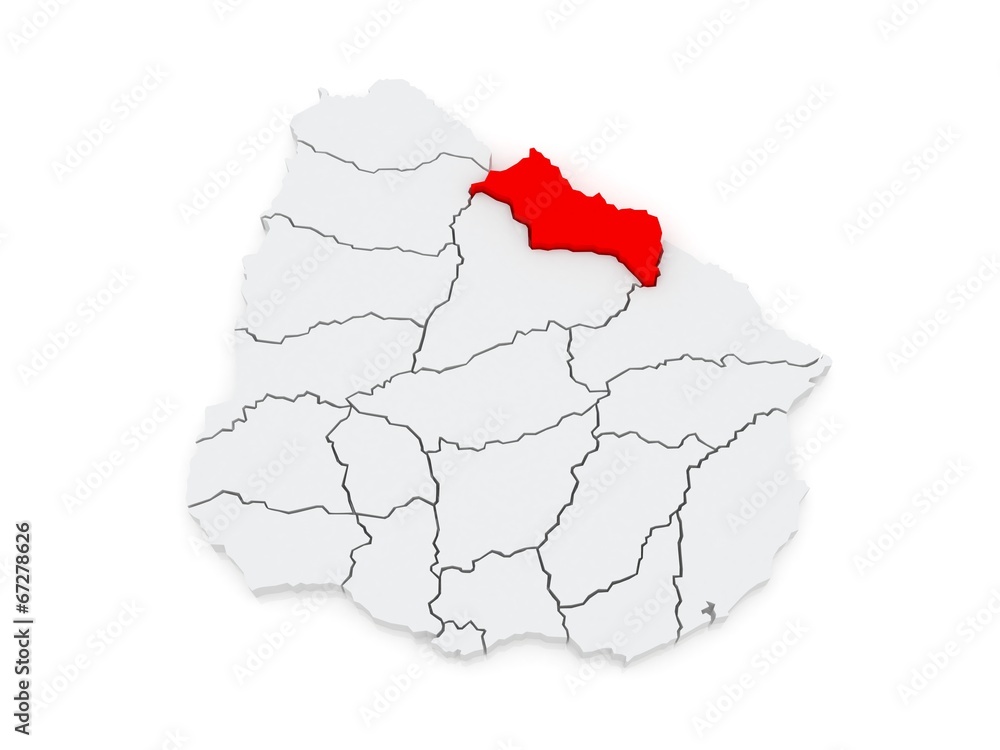 Obraz premium Map of Rivera. Uruguay.