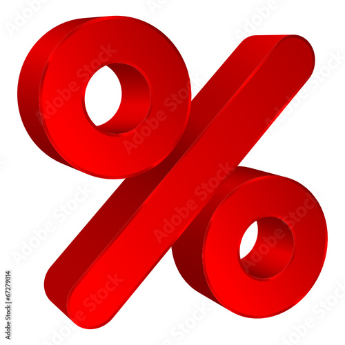 Sale Red Percent Sign 3D