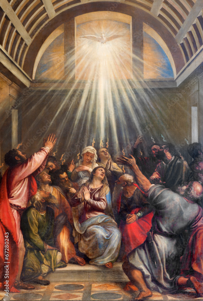 Fototapeta premium Wenecja - Zstąpienie Ducha Świętego przez Tycjana