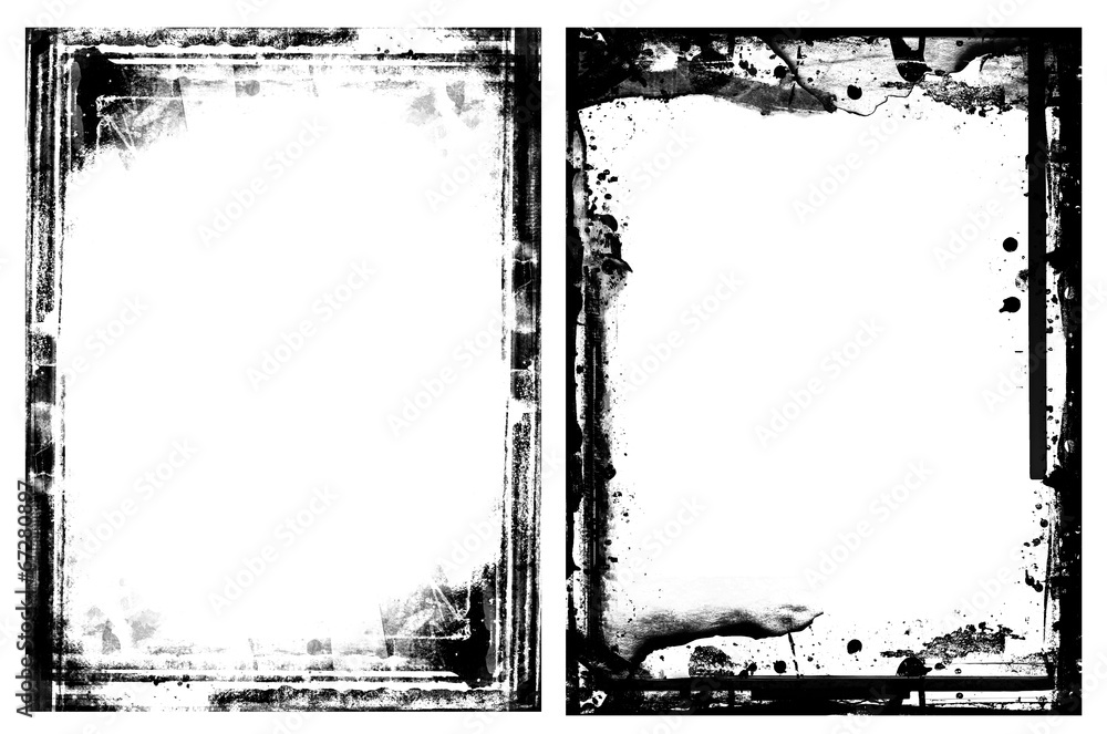 Grunge frames isolated on white