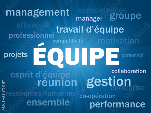 Nuage de Tags EQUIPE (travail esprit d’équipe management succès)