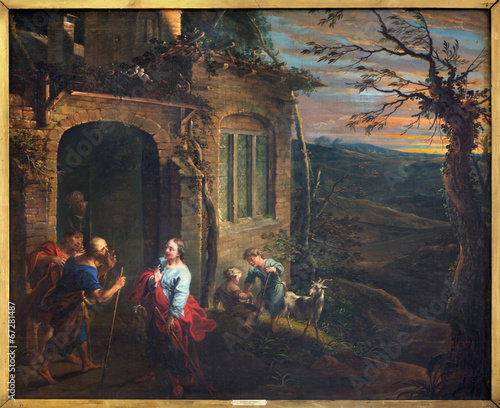 Fotografia Bruges - Jesus and disciple of Emausy  in st. Jacobs church