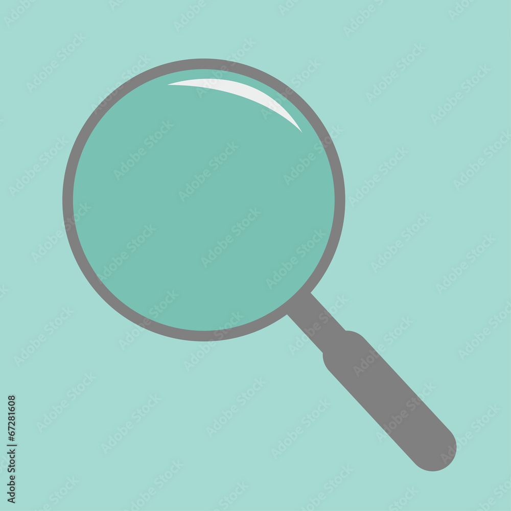 Magnifier empty. Flat design style. Magnifier empty. Flat design style.
