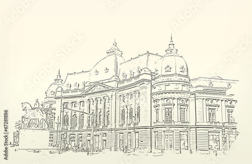 Architecture. Sketch. Drawing of building