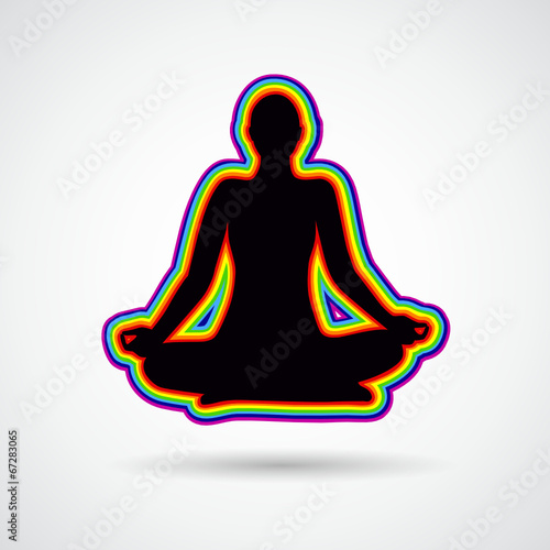 meditation silhouette farben