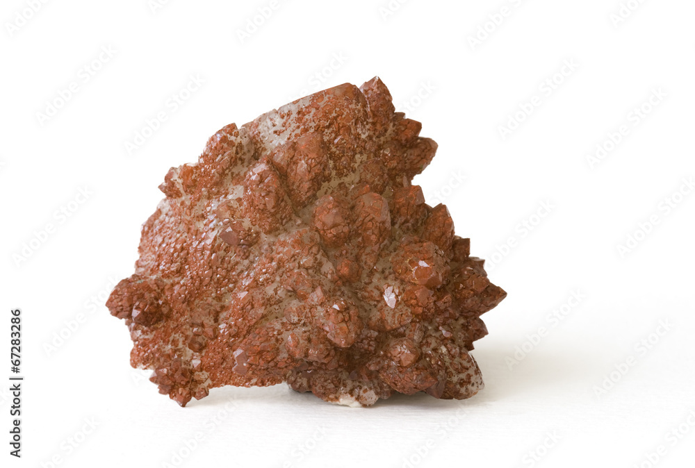 Obraz premium Quartz covered with a layer of red iron oxide. 5cm high.