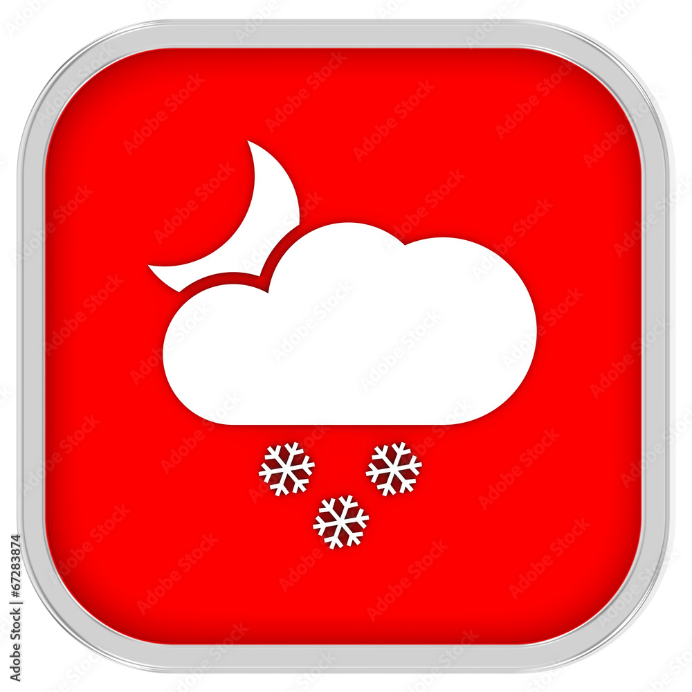 Partly to mainly cloudy with small amount of snow at night sign Partly to mainly cloudy with small amount of snow at night sign