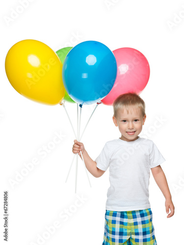Happy little boy with balloons © SergiyN