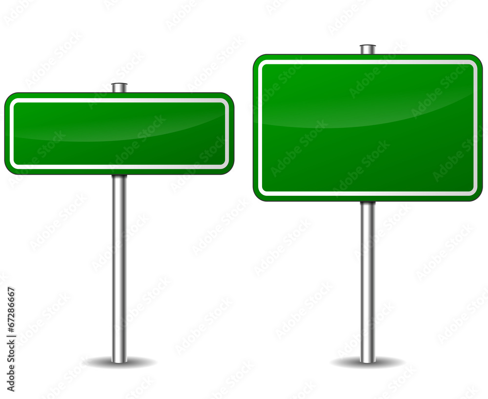 Vector green road sign - obrazy, fototapety, plakaty 