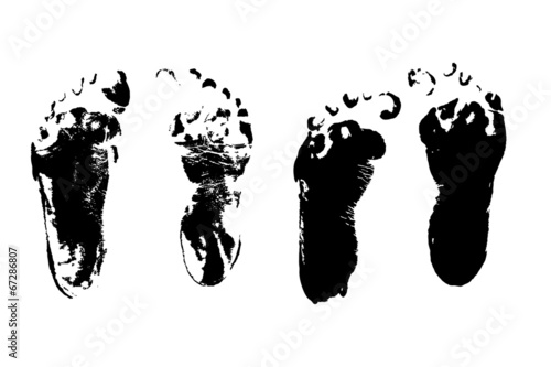 high detailed child foot prints