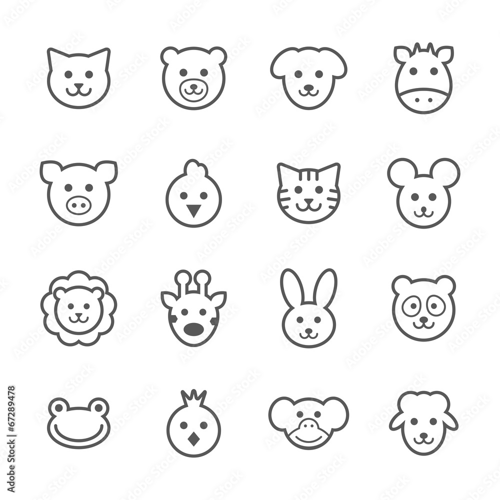 Animals icons set.
