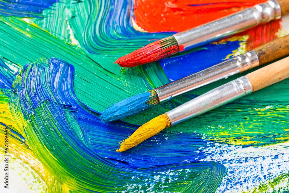 Obraz premium Paints and brushes