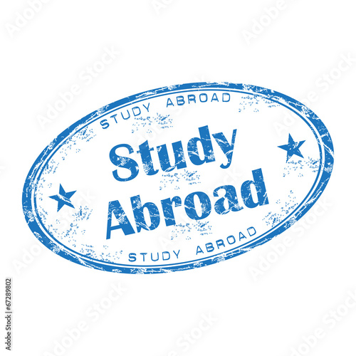 Study abroad grunge rubber stamp