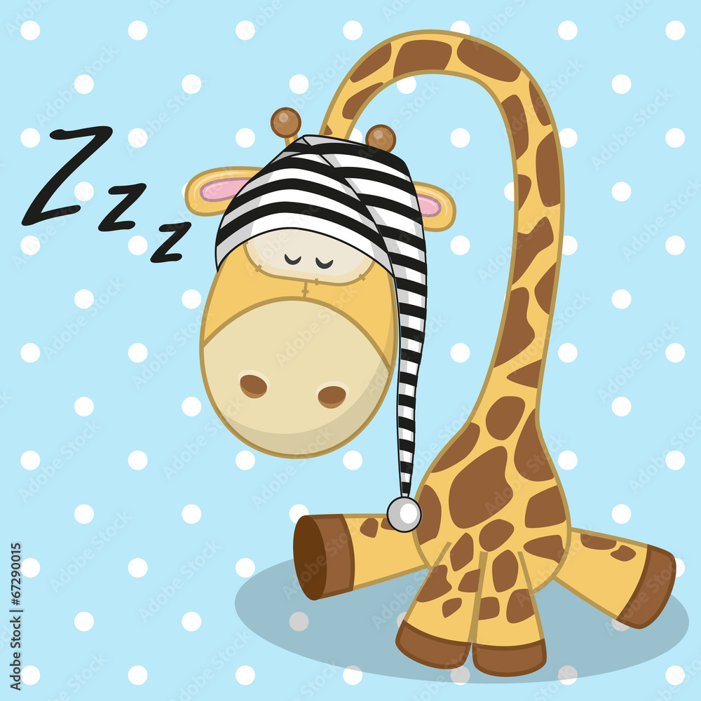 Naklejka premium Sleeping Giraffe