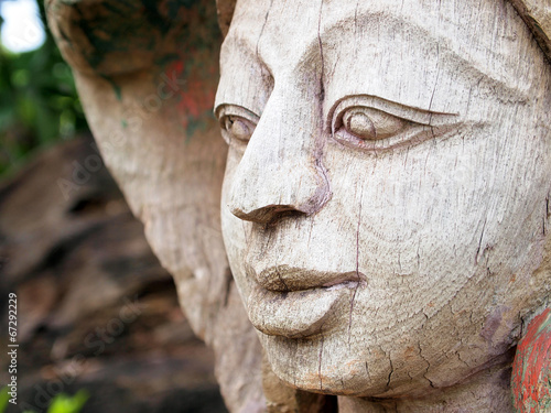 Wood Carving Art at The ancient City, Thailand.