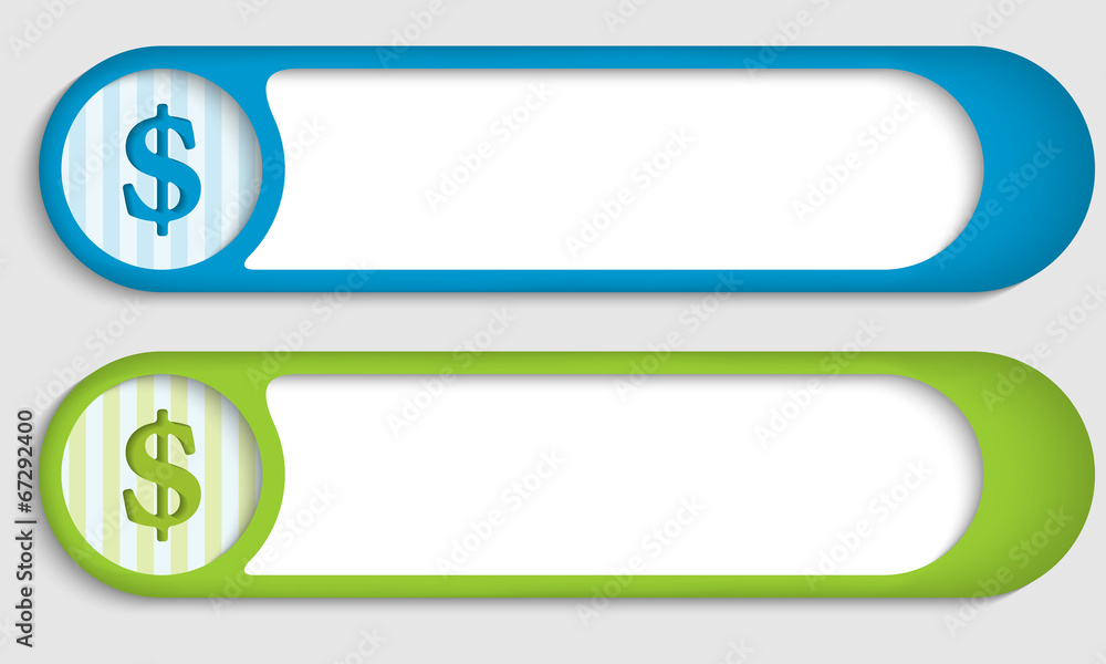 set of two buttons with dollar symbol set of two buttons with dollar symbol