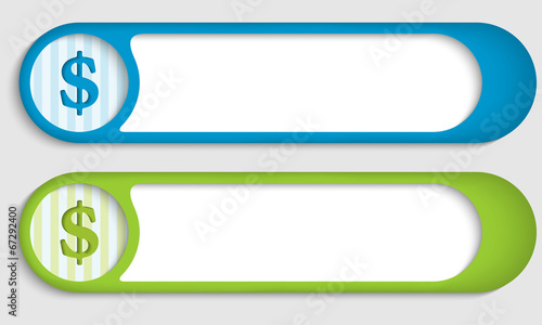 set of two buttons with dollar symbol