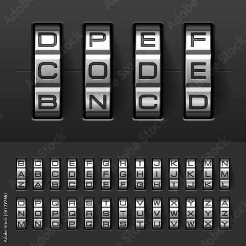 Combination, code lock alphabet photo