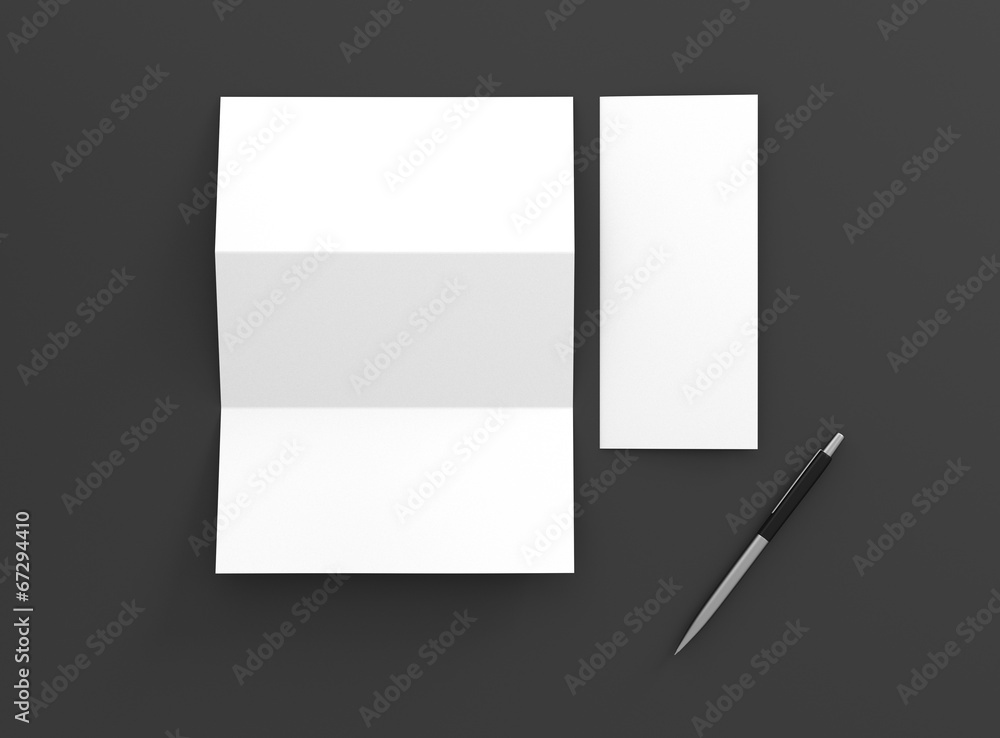 Briefpapier Broschüre und Kugelschreiber Briefpapier Broschüre und Kugelschreiber