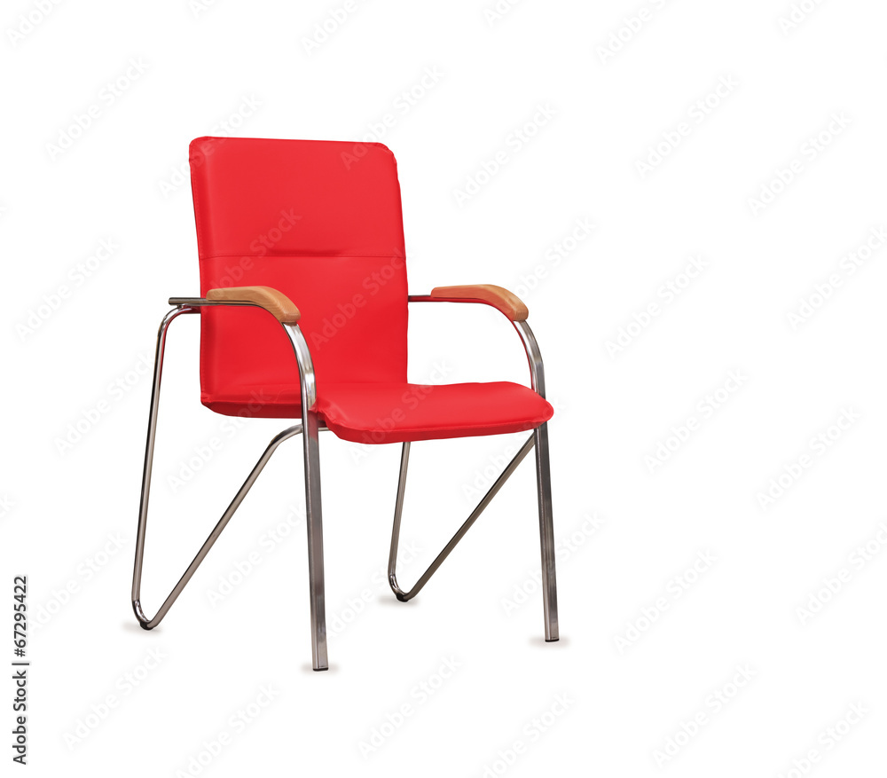 Obraz premium The office chair from red leather. Isolated